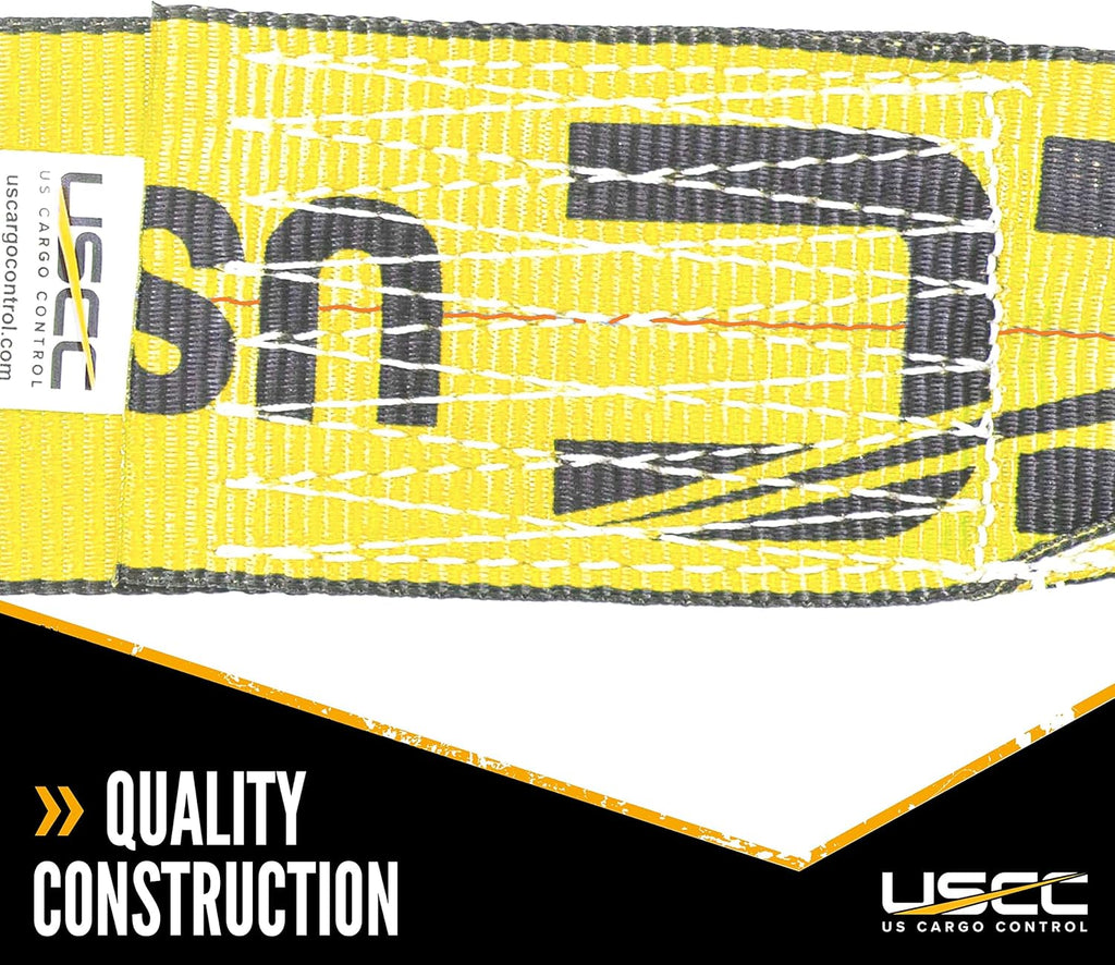 4 Inch x 20 Foot Yellow Ratchet Strap with Flat Hooks 2 Pack Y649862