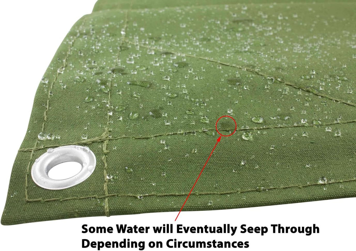 Green Canvas Tarp 12oz Heavy Duty Water Resistant 10' x 16' Pack of 2 T289062