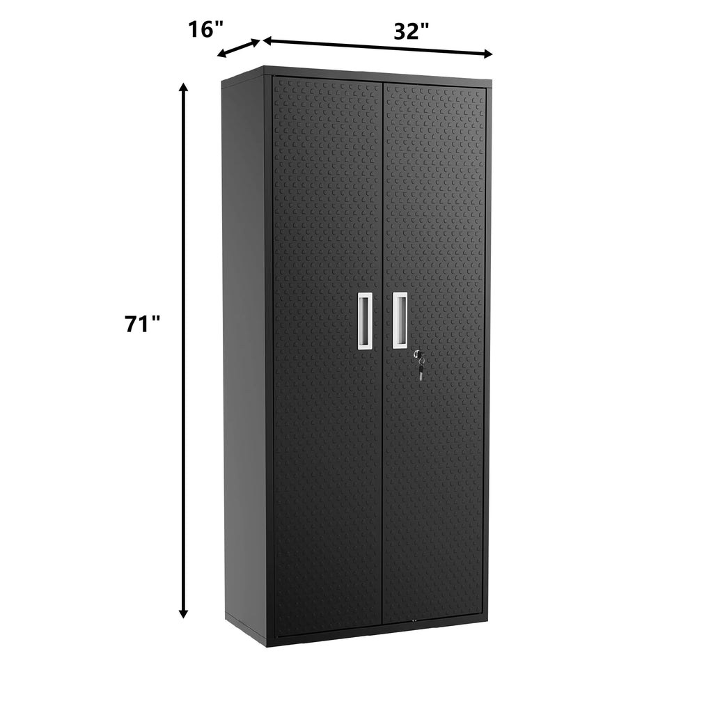 Tall Metal Storage Garage Cabinets with Locking Doors and 4 Adjustable Shelves X6802