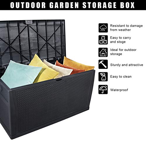 Brown 51 Gallon Waterproof Deck Storage Box N9916