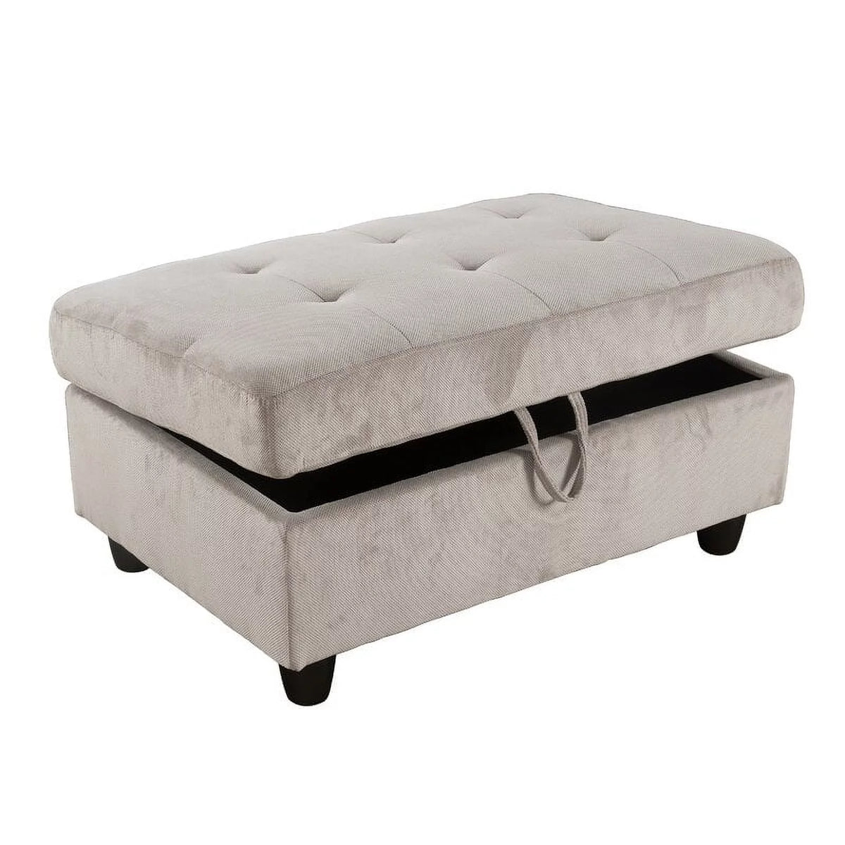 Gray Left Hand Facing Sectional with Ottoman E1109