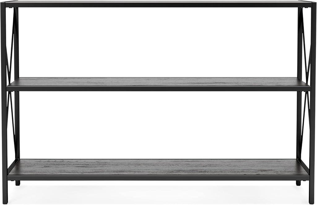 2 Tier Dark Gray Bookcase I3448
