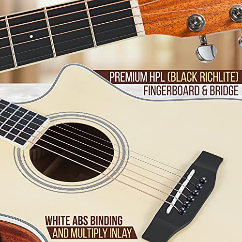 4/4 Full Size Acoustic-Electric Guitar Kit with 4-Band EQ, Spruce Mahogany E26856