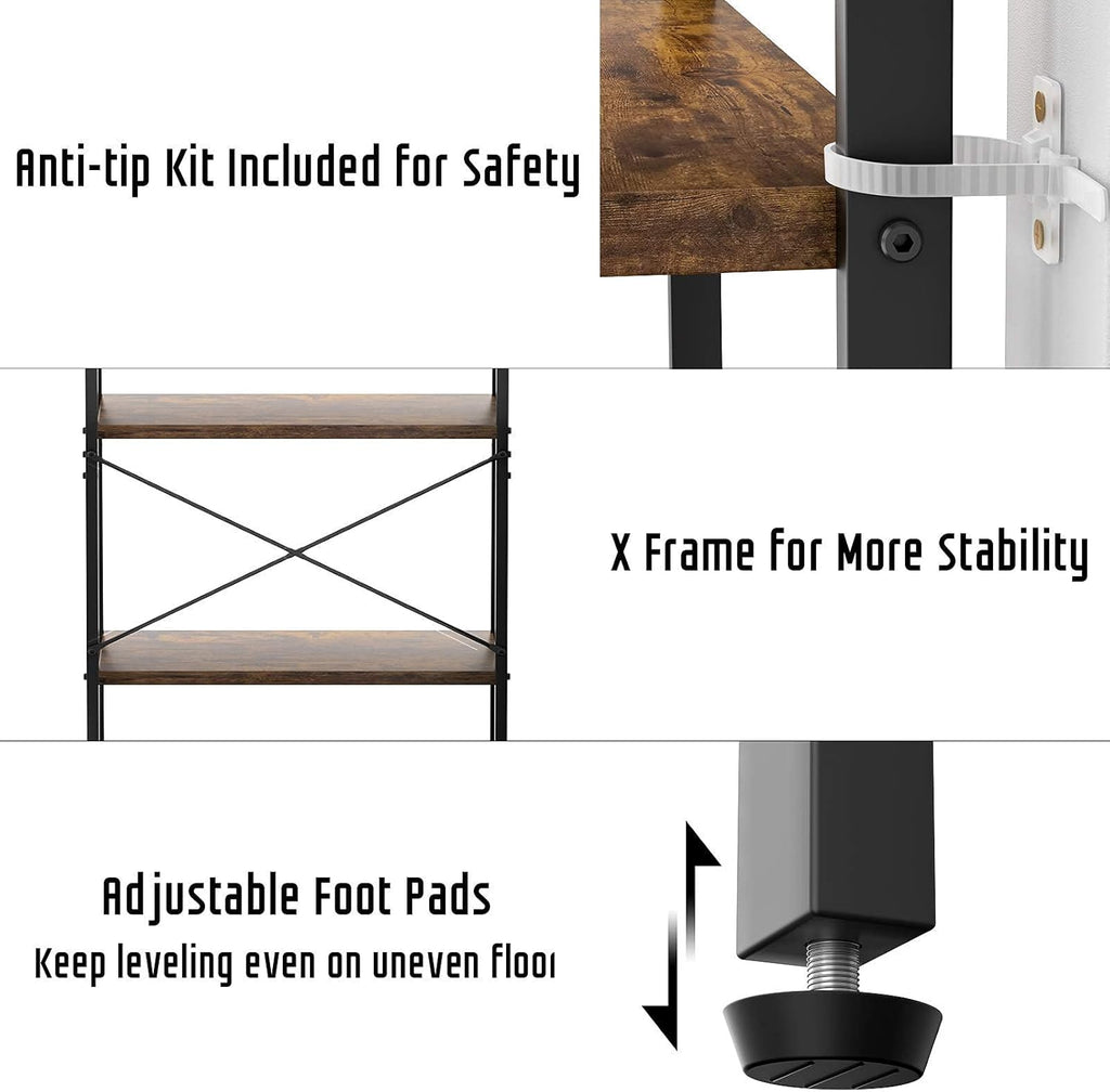 4-Tier Wood Ladder Shelf Bookcase R30238