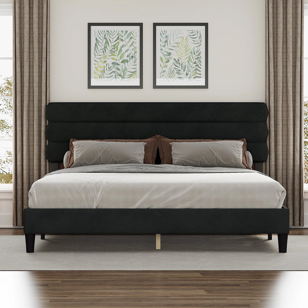 King Size Dark Gray Bed Frame U656458
