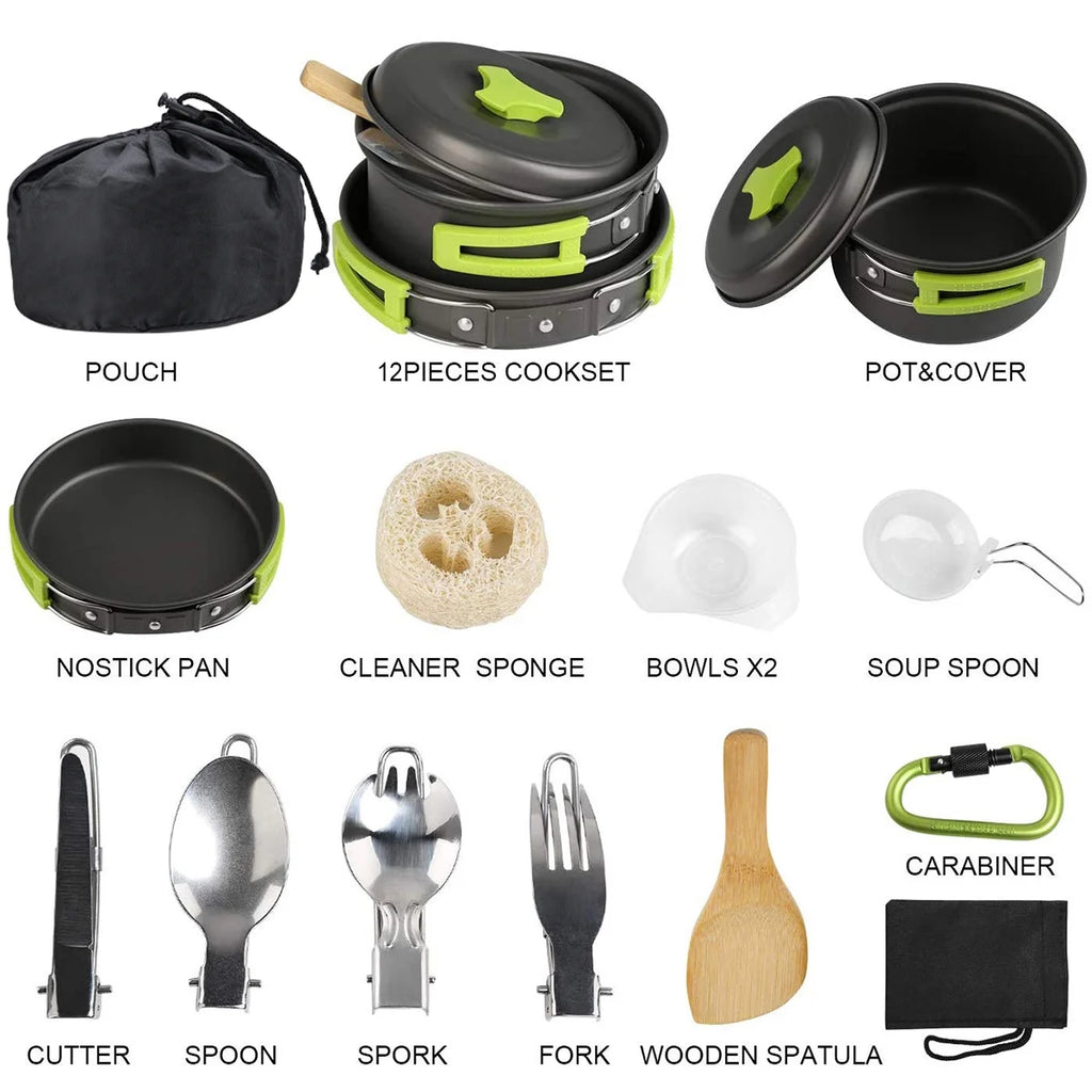 15 Pc Non Stick Outdoor Cookware Set Y7286