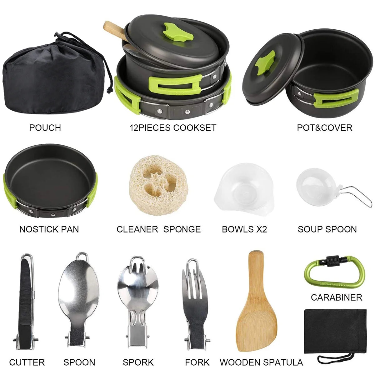 15 Pc Non Stick Outdoor Cookware Set Y7286