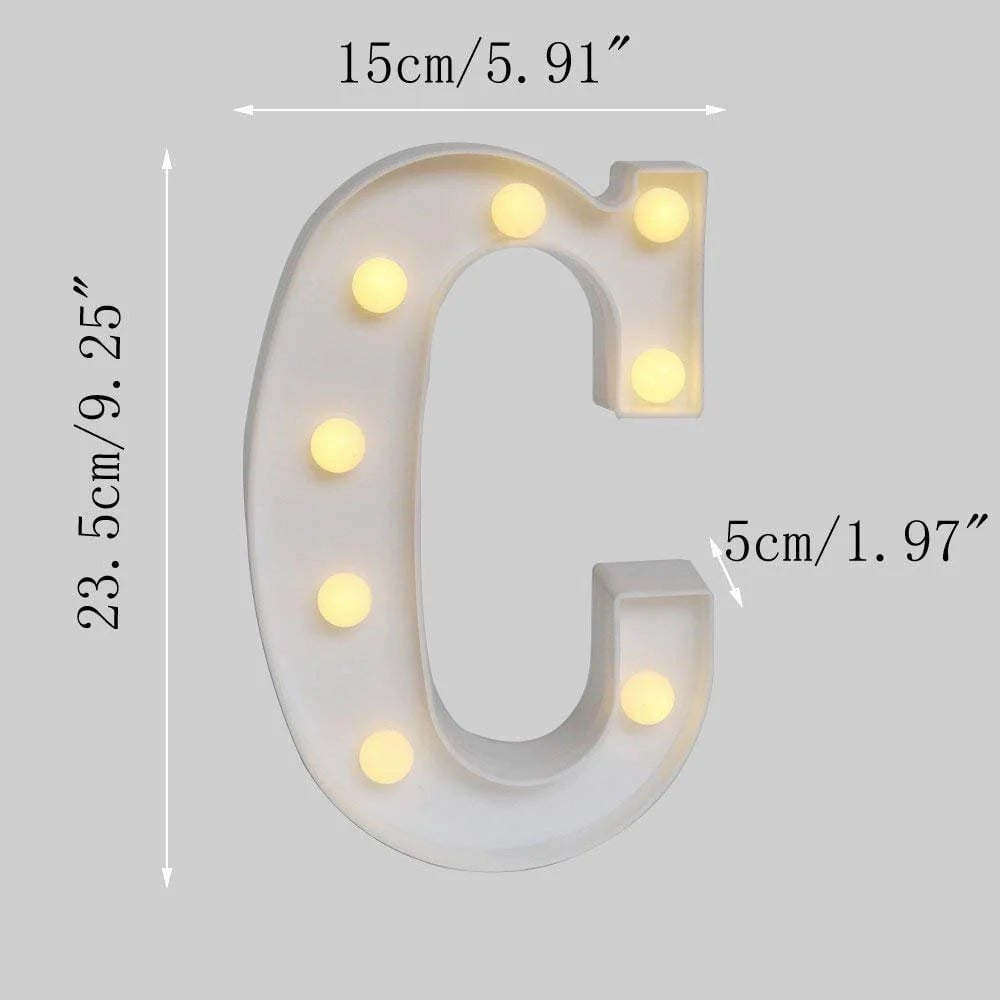 Light up Letter LED Alphabet Number Symbol Plastic Decoration D1623