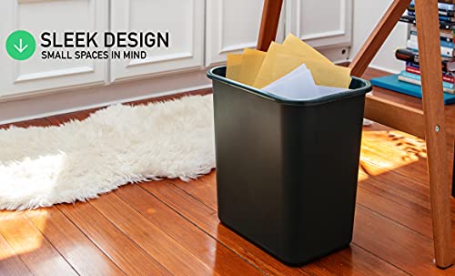 7 Gallon Space Saving Trash Wastebasket, Black (Pack of 12) Z8657