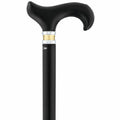 Silver 925r Fritz Leaves Handle Walking Cane with Black Beechwood Shaft and Collar E50097
