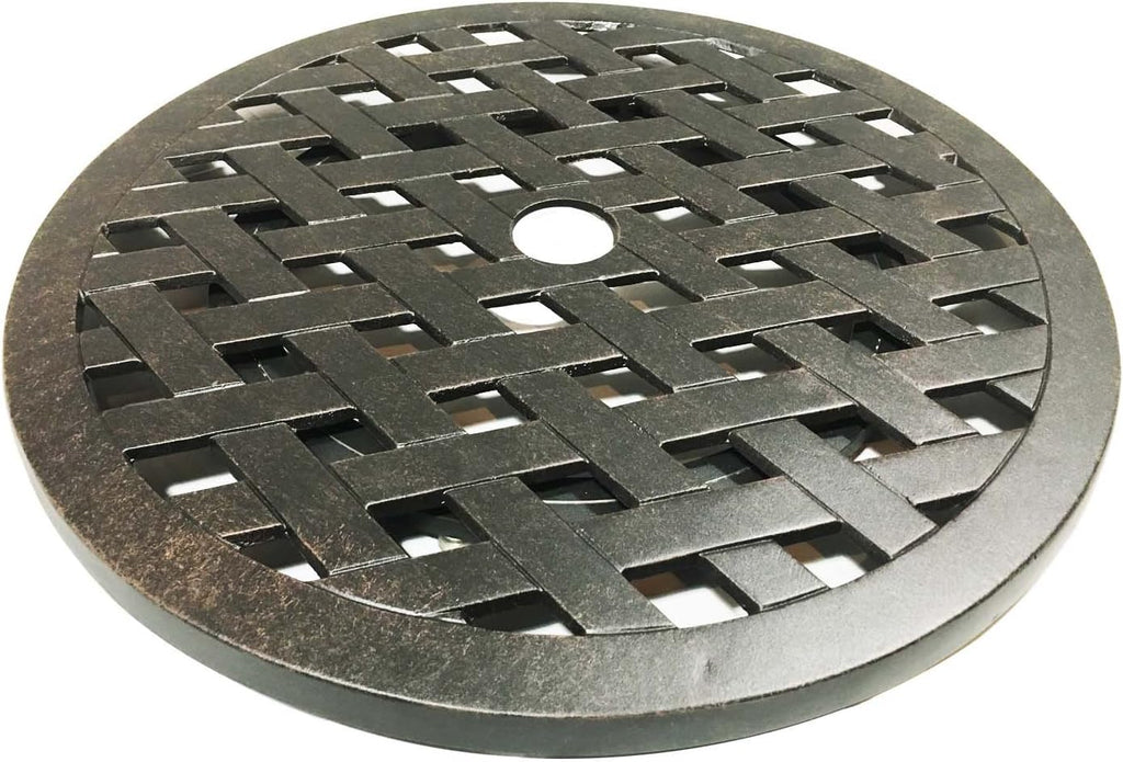 Outdoor Lazy Susan with Umbrella Hole 30 Turntable Cast Aluminum G1513