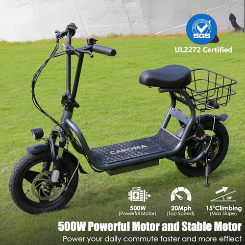 500W/800W/1200W Electric Scooter with Seat, 14" Fat Tire, Foldable Electric Scooter H633519