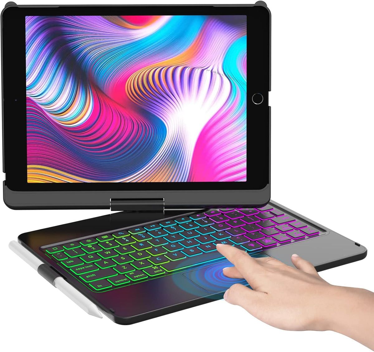10 Color Backlit 360 Rotatable Keyboard Case U749