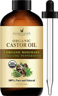 Organic Castor Oil with Rosemary and Peppermint Oil in Glass Bottle - 2 Fl Oz D324635