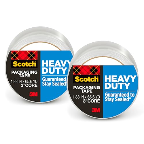 Clear Heavy Duty Packaging Tape, 1.88" x 65.6 yd, 3" Core, 1 Roll (Pack of 2) L3188