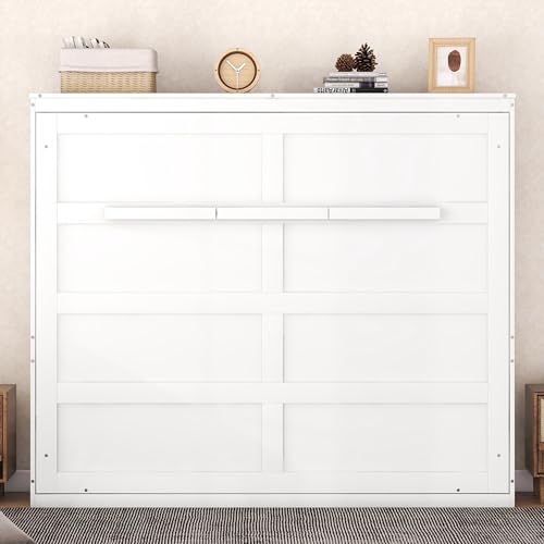 Gray Queen Solid Wood Murphy Cabinet Bed R78342