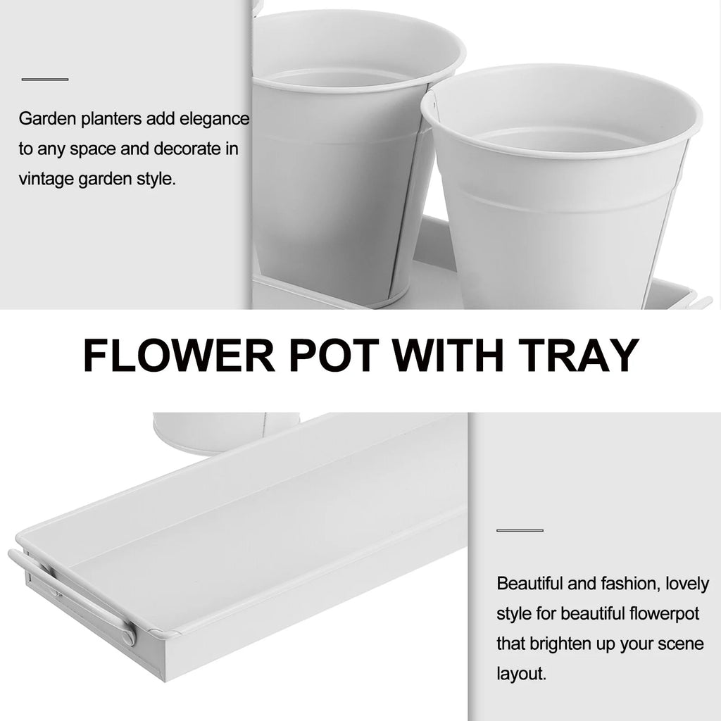 9 pcs Garden Flower Pot with 1pc Tray W970