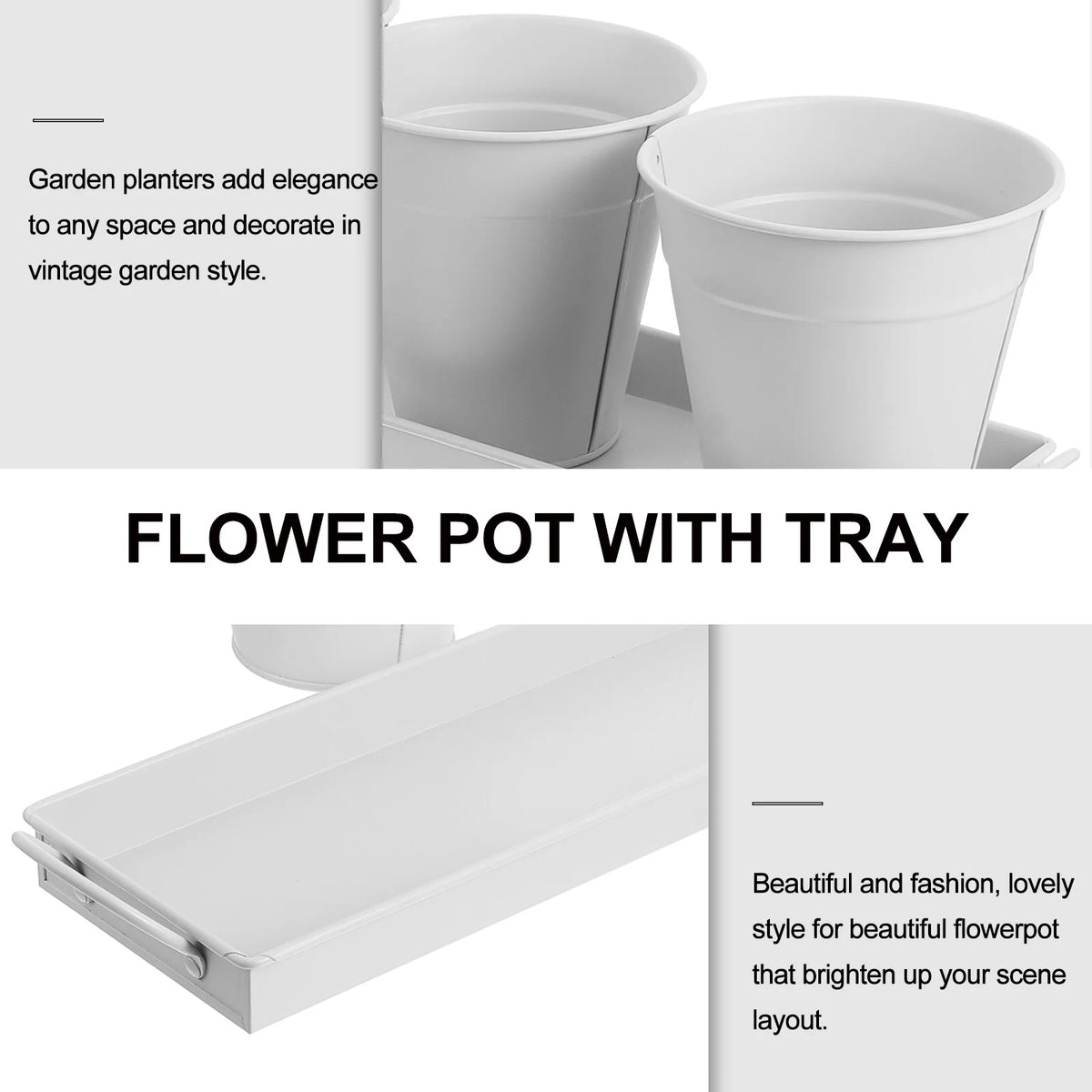 9 pcs Garden Flower Pot with 1pc Tray W970