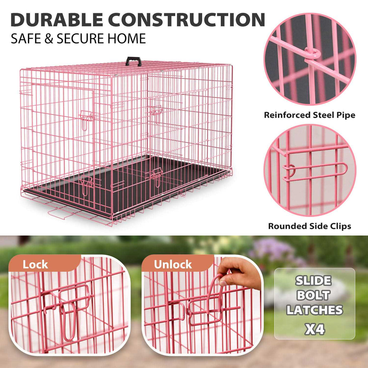 Foldable Large Dog Crate with Handle E9936
