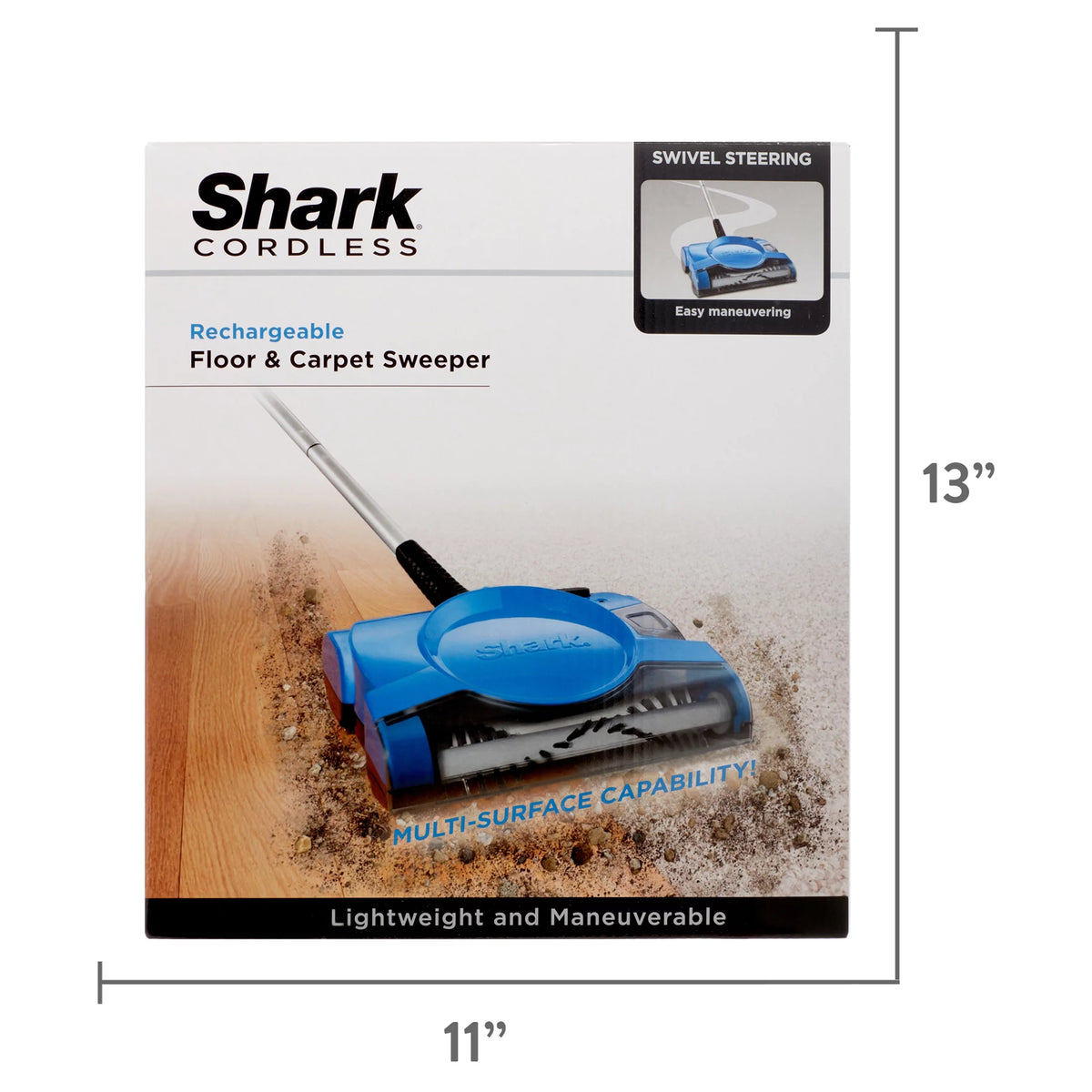 Lightweight 10 Inch Cordless Rechargeable Floor and Carpet Sweeper X8132