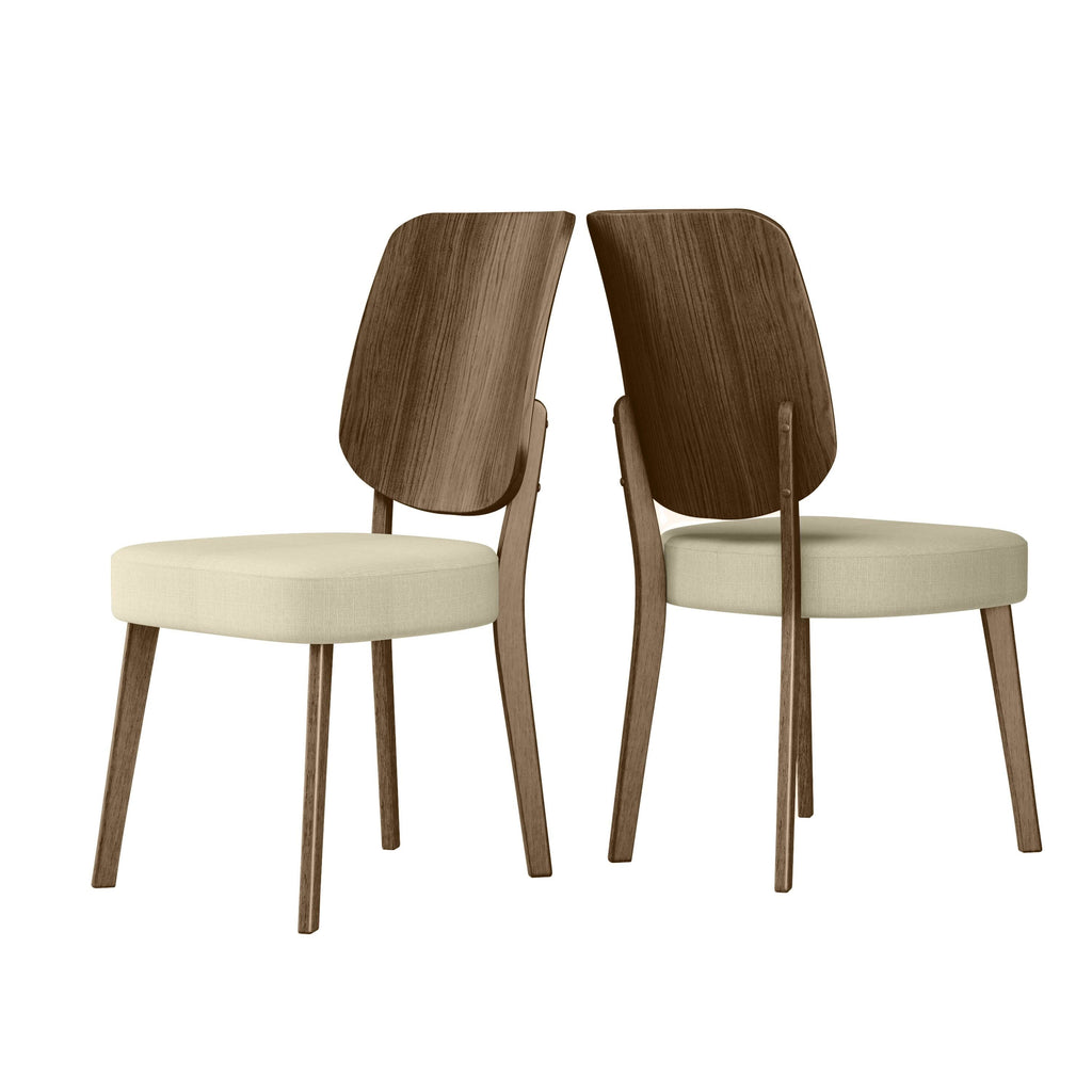 Oatmeal Linen Armless Side Chairs Set of 2 A971785