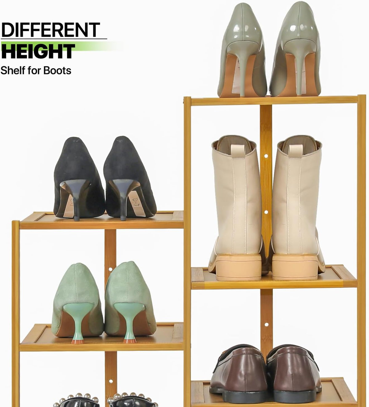 Bamboo 12-Tier Vertical Double Row Shoe Rack (Natural) R5721