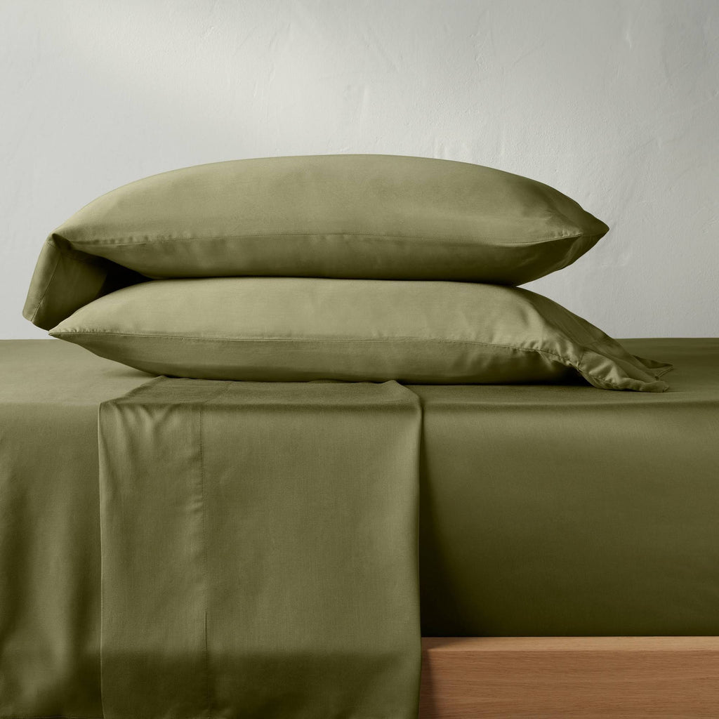 400 Thread Count Washed Lyocell Sheet Set Moss Green Z6610
