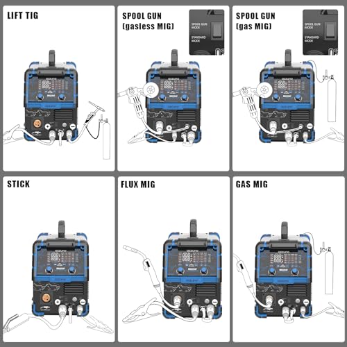 200A MIG Welder, 110V/220V Dual Voltage, 4 in 1 MIG/TIG/Stick ARC Welder V7099