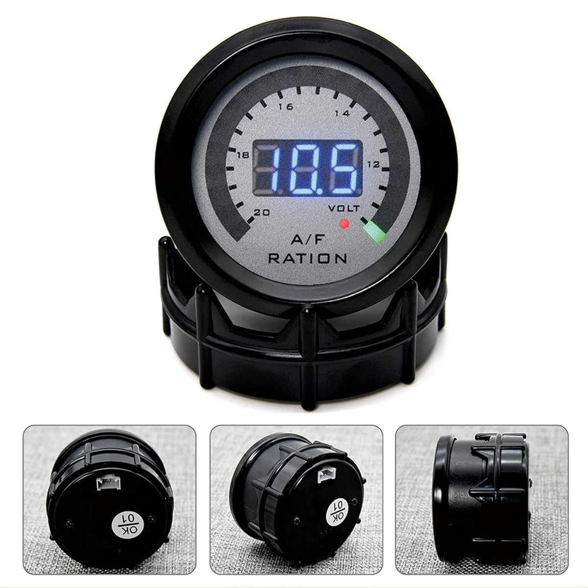 52mm LED Digital Air/Fuel Ratio Gauge with Narrowband O2 Oxygen Sensor Pack of 2 E43181