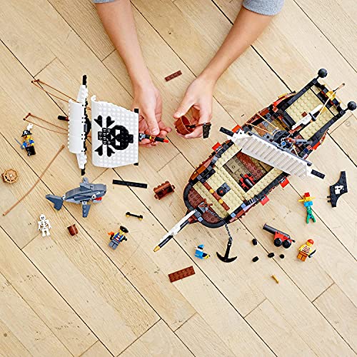 LEGO Creator 3 in 1 Pirate Ship Building Set, 4 Minifigures, Shark Toy, Ages 9+ B689073