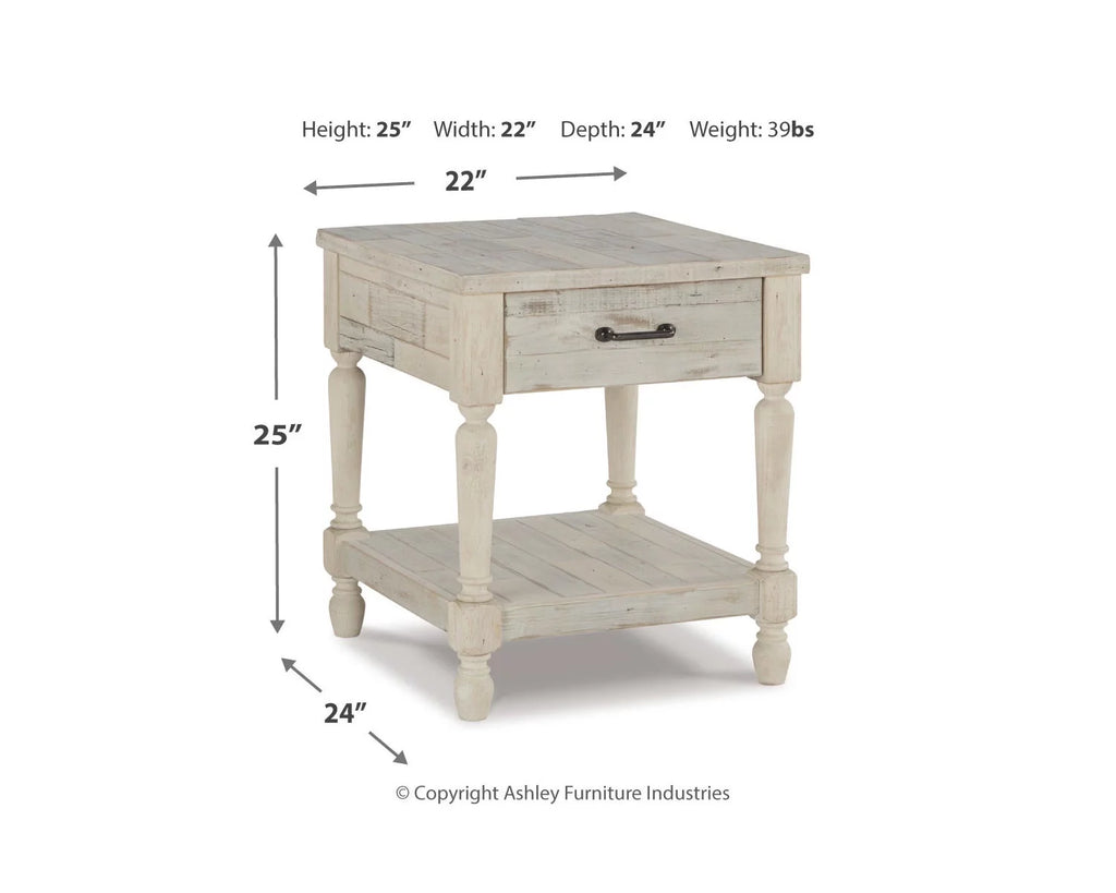 Whitewash End Table D844