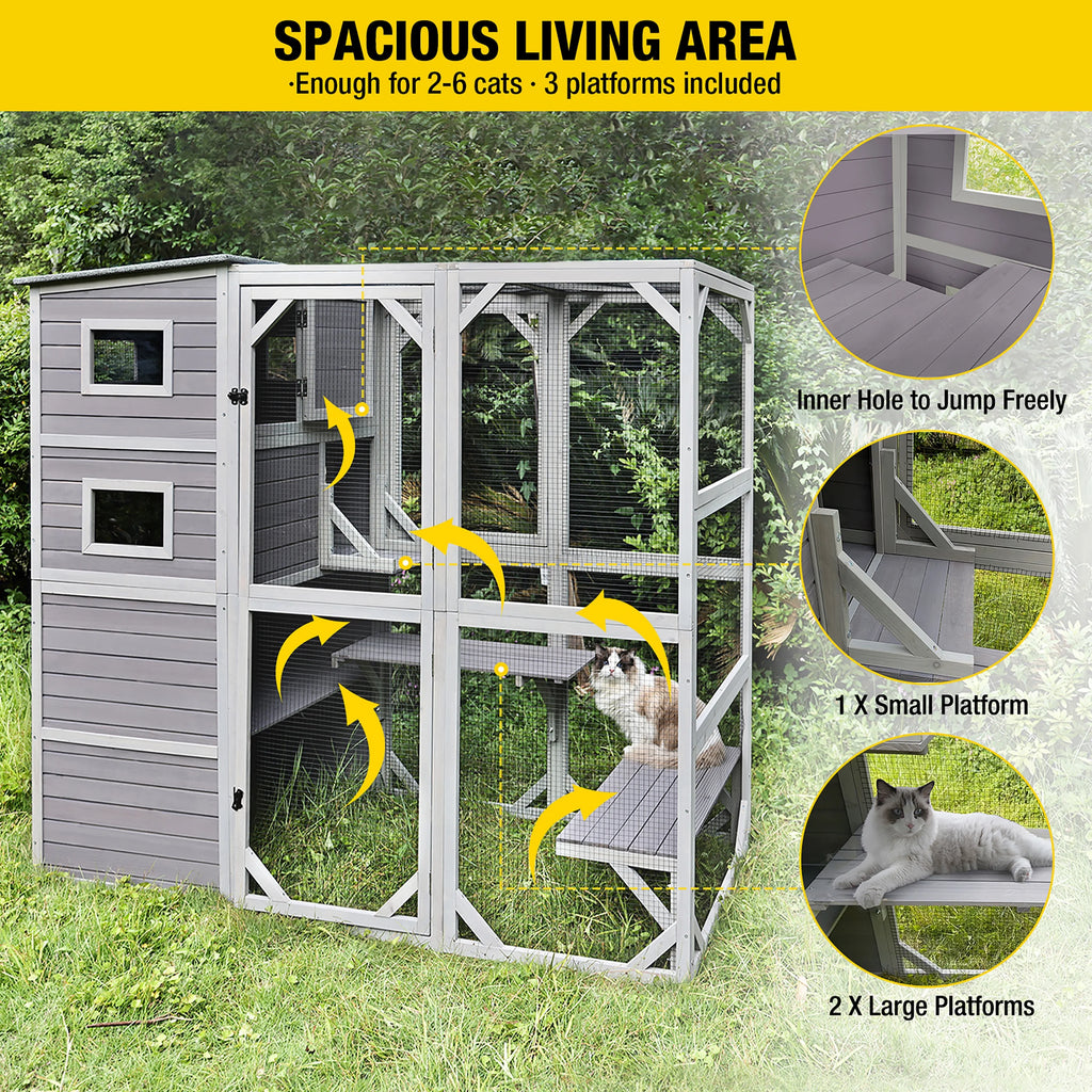 70''H 4 Tiers Outdoor Cat Cage P64723