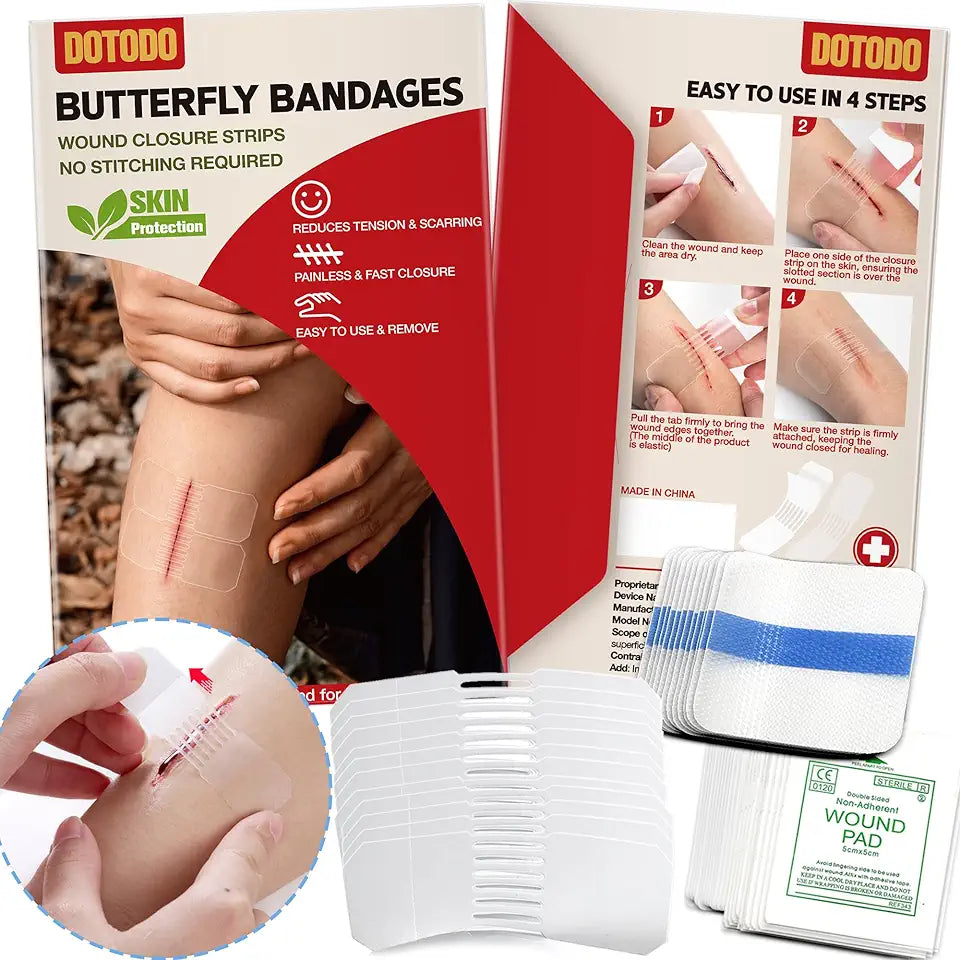 Butterfly Bandages Emergency Wound Closure 12PCS Transparent M520