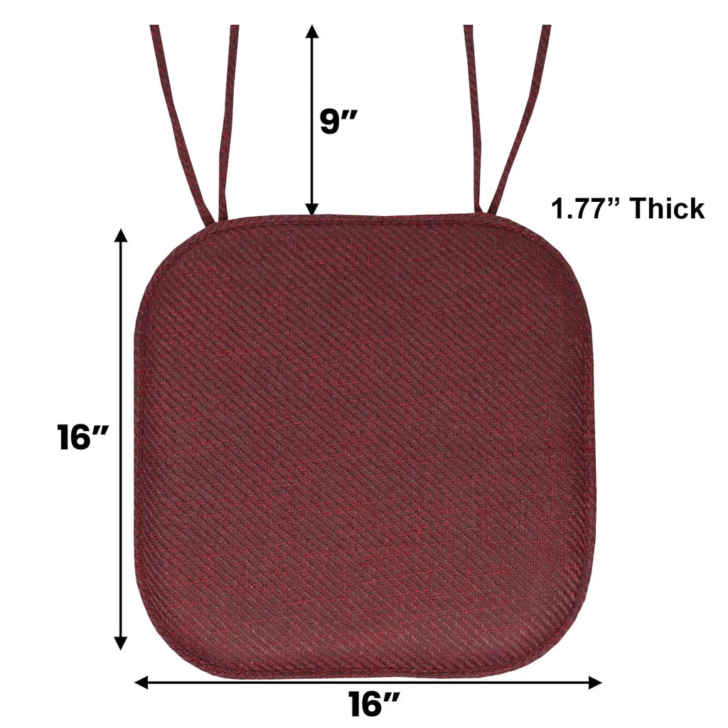 Burgundy Herringbone Memory Foam Chair Pad 6 Pack B12141