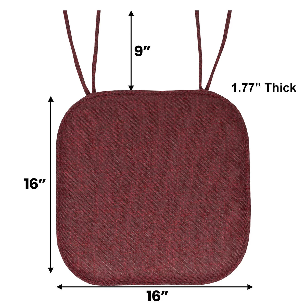 Burgundy Herringbone Memory Foam Chair Pad 6 Pack B12141