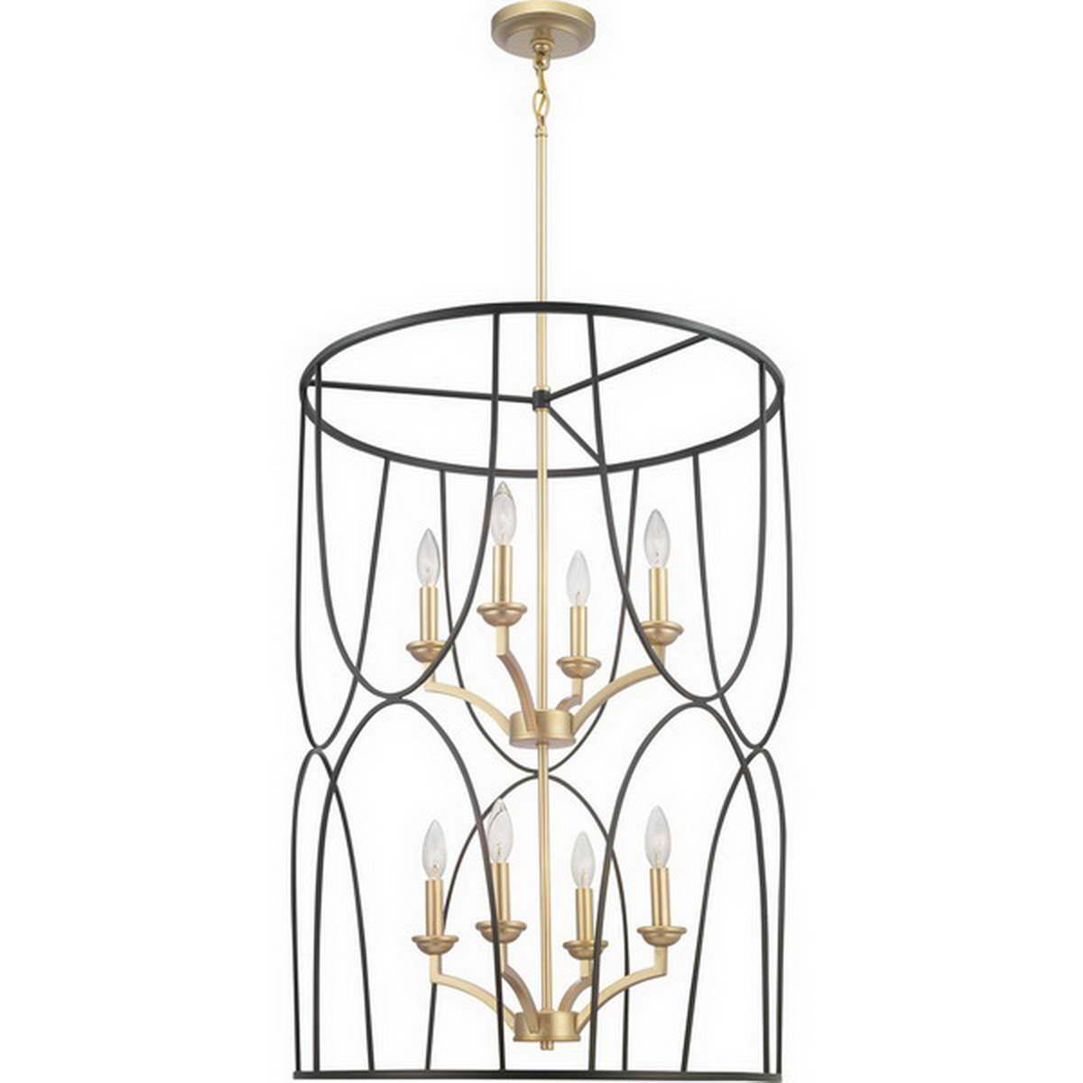 Eight Light Foyer Black E170