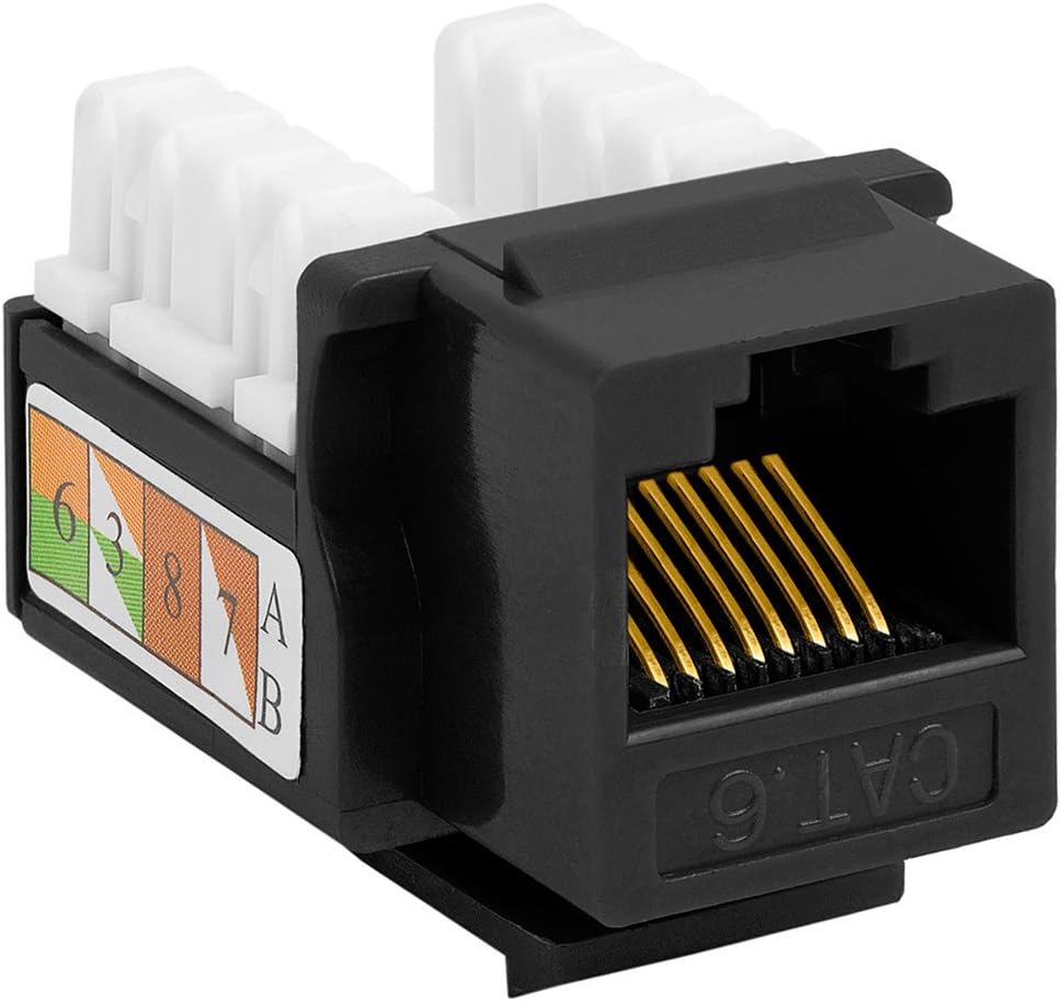 Cat5e Punch Down Keystone Jack RJ45 Female Adapter Blue Pack of 2 C430093