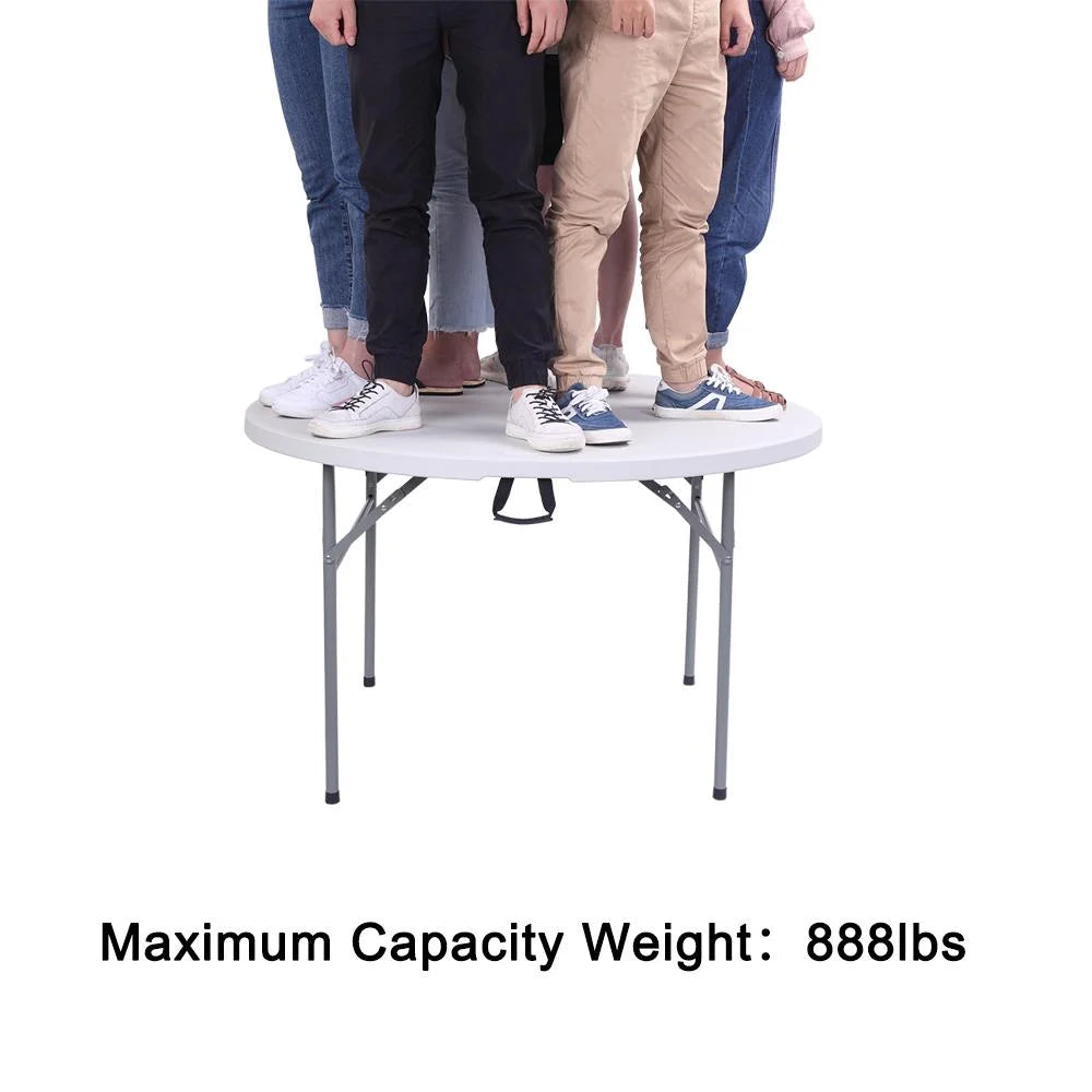 48" Round White Folding Plastic Table X75316