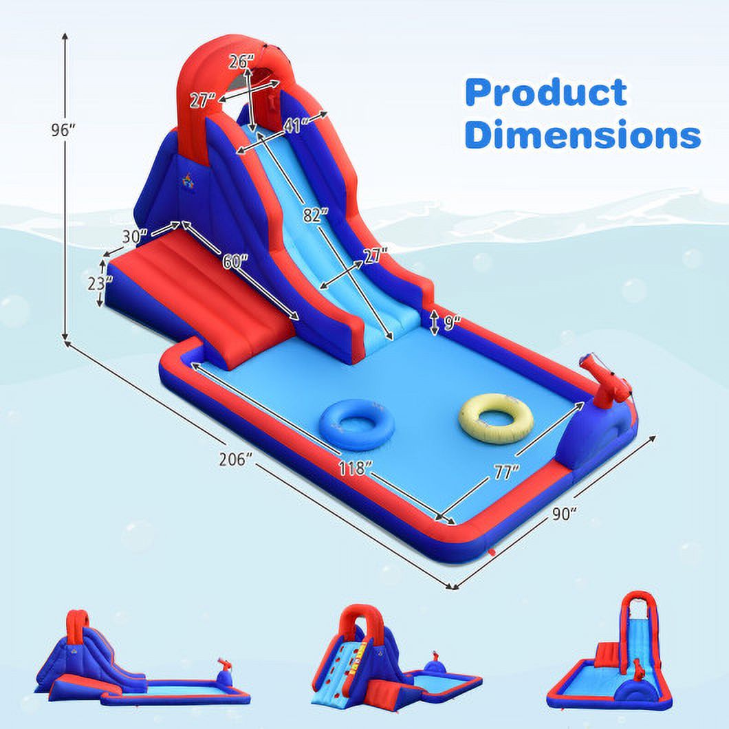 5-in-1 Inflatable Water Slide with Climbing Wall E913445