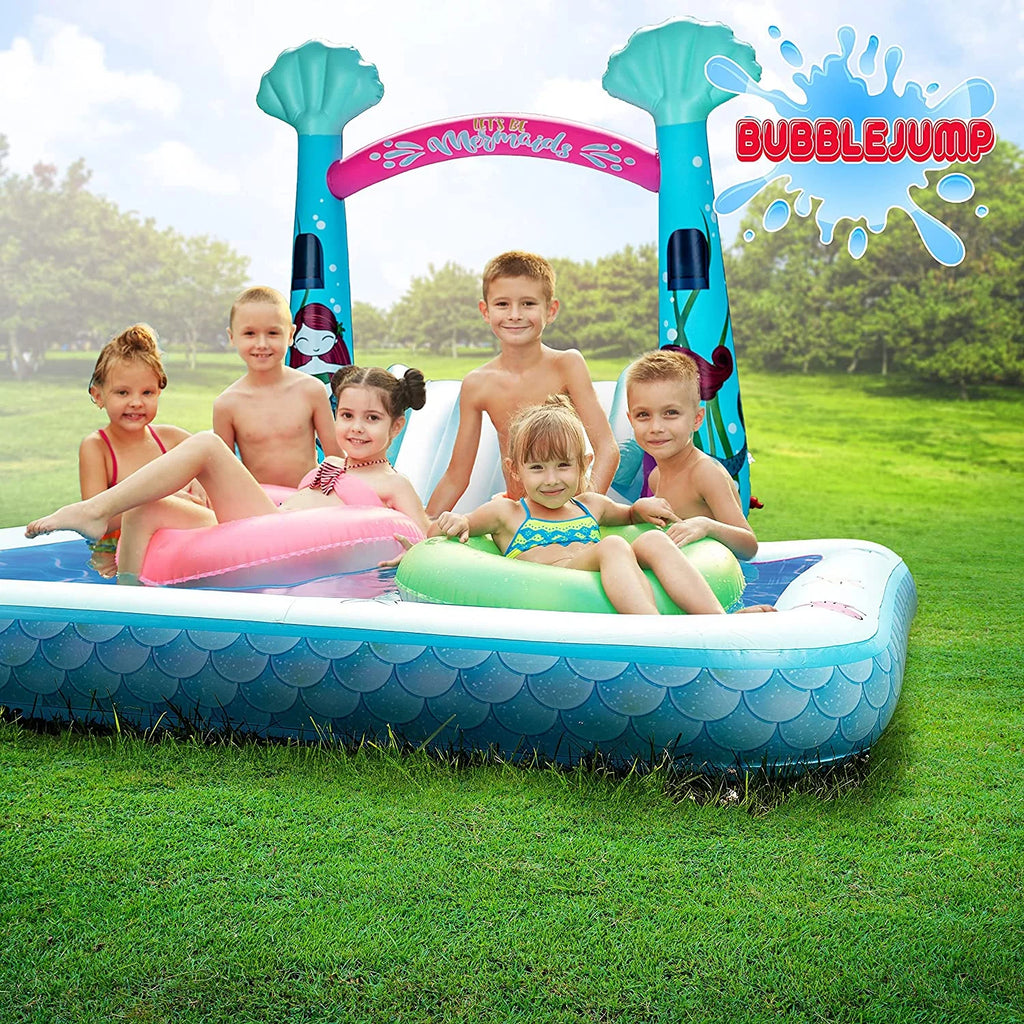 Water Slip and Slide for Kids Pool, Swimming Pool for Kids 3-10, Blow Up Baby Pool with Slide for Toddlers Age 1-3, Kiddie Pool J60846