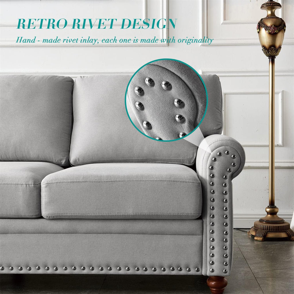 Grey 3 Pcs Sofa Set with Storage O987682