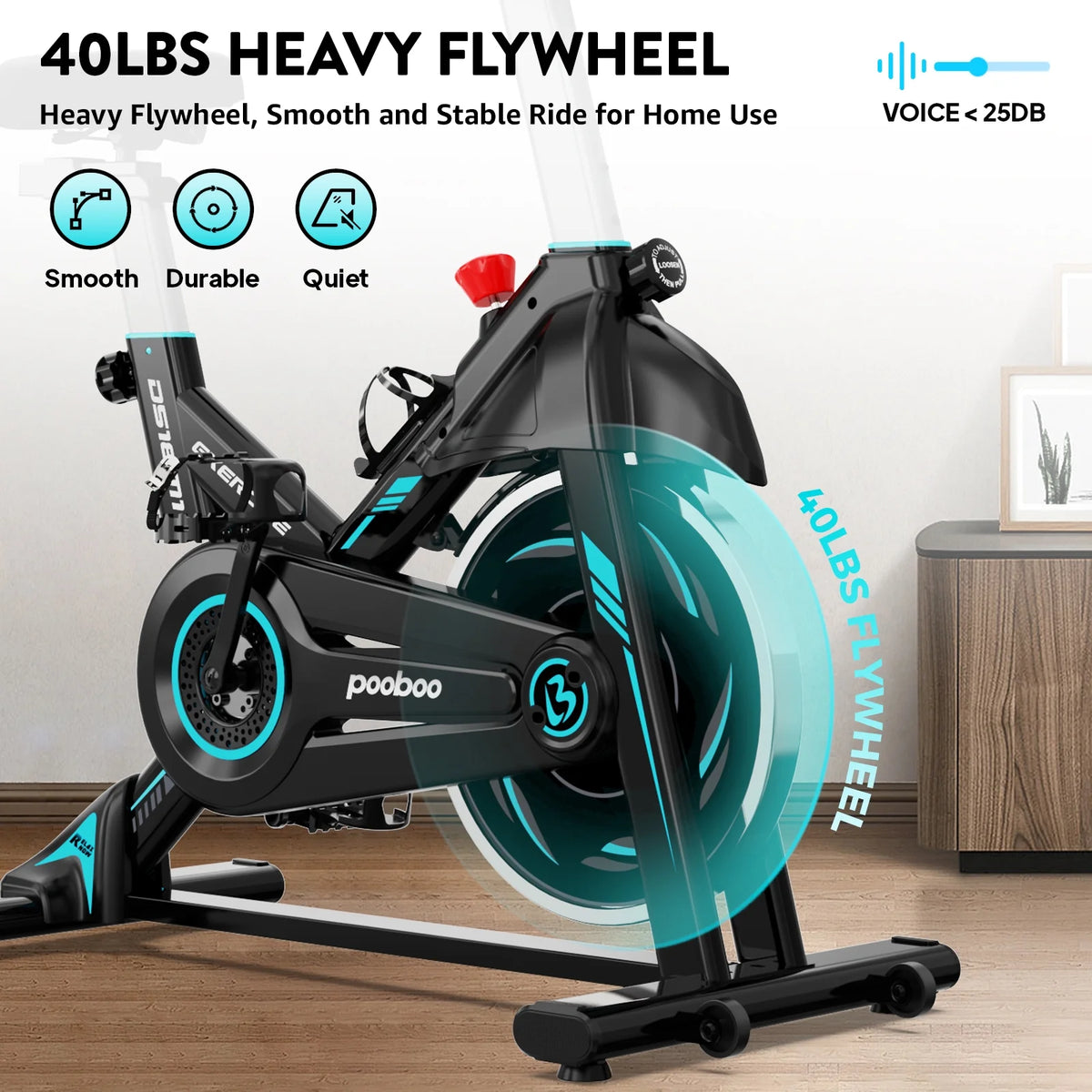 Indoor Cycling Bike Magnetic Stationary Exercise Bike 40lbs Flywheel L28707