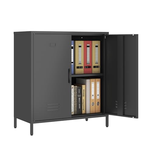 Black 2 Door Metal Storage Cabinet O7839
