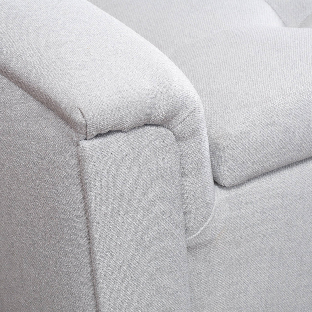 Tufted Fabric Armed Storage Ottoman Bench D93099