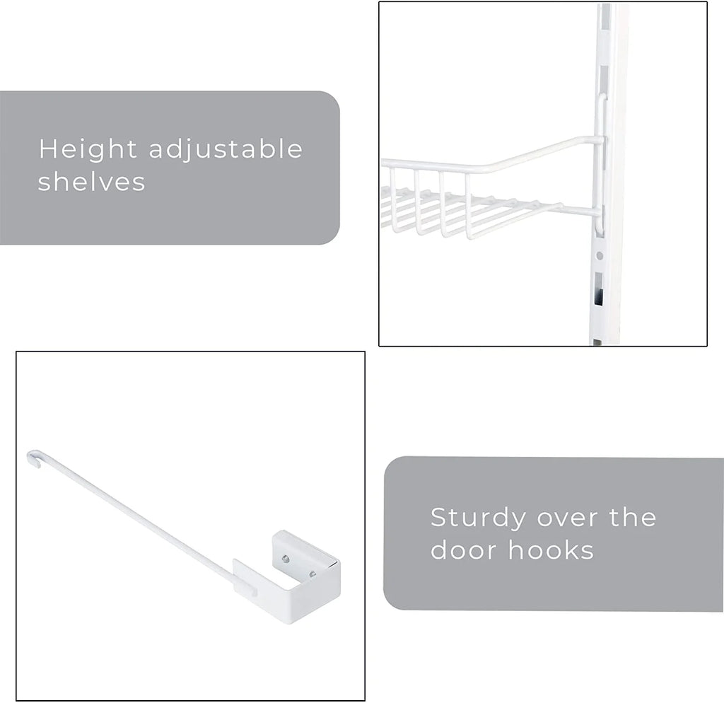 Over the Door Pantry Organizer Rack with 6 Adjustable Steel Shelves Q553