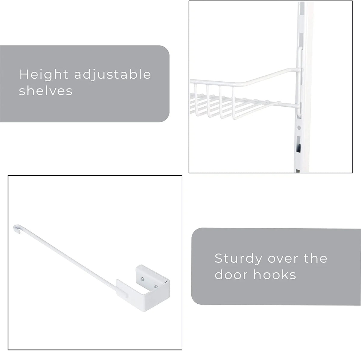 Over the Door Pantry Organizer Rack with 6 Adjustable Steel Shelves Q553