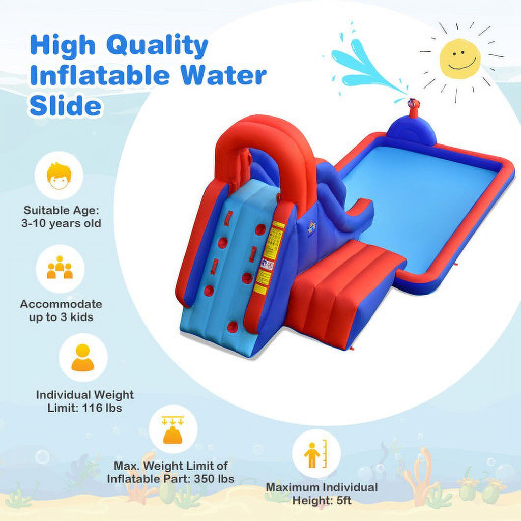 5-in-1 Inflatable Water Slide with Climbing Wall E913445