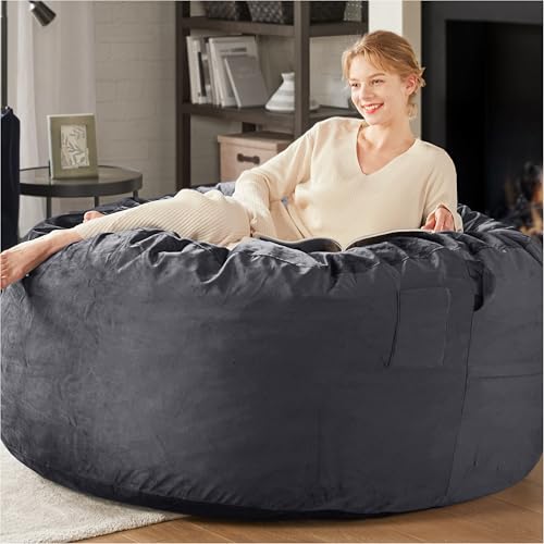 Charcoal Grey 4 FT Machine Washable Mink Bean Bag Chair T662