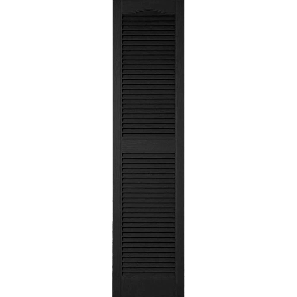 Black Vinyl Open Louver Shutters J76588