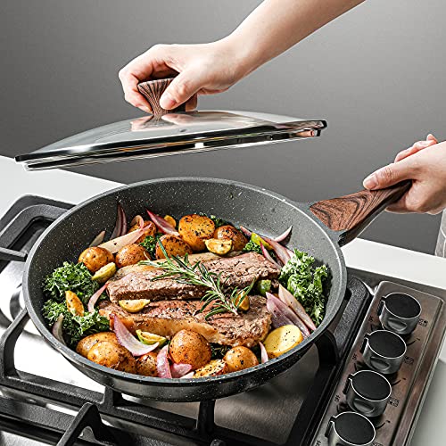 Nonstick Ceramic Frying Pan Skillet with Lid, 12.5 Inch M629682